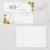 RSVP-Karte für Sonnenblumen Begleitkarte (Vorne/Hinten)