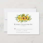 RSVP-Karte für Sonnenblumen Mitteilungskarte (Vorderseite)