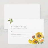 RSVP-Karte für Sonnenblumen RSVP Karte (Vorne/Hinten)