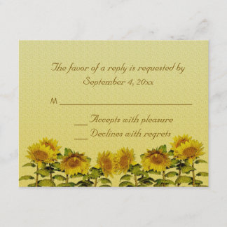 RSVP-Karte für Sonnenblumen RSVP Karte