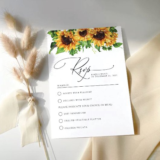 RSVP-Karte für Sonnenblumen RSVP Karte