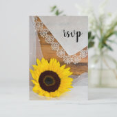 RSVP-Karte für Sonnenblumen und Spitzenreiter RSVP Karte (Stehend Vorderseite)
