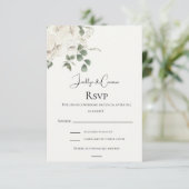 RSVP-Karte für Spanisch Hochzeit mit weißer Blüte RSVP Karte (Stehend Vorderseite)