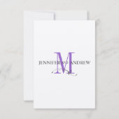 RSVP-Karte für Square Wedding Einladung Lila erste (Rückseite)