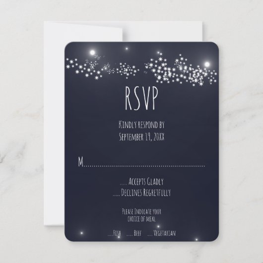 RSVP-Karte für Star Light Wedding RSVP Karte (Vorderseite)
