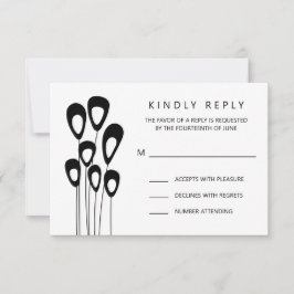 RSVP-Karte für stilisierte Pfauenhochzeiten RSVP Karte