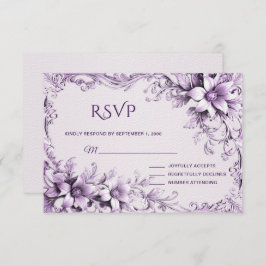 RSVP-Karte für stilvolle violette Blumen RSVP Karte