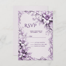 RSVP-Karte für stilvolle violette Blumen RSVP Karte
