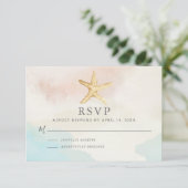 RSVP-Karte für Strand RSVP Karte (Stehend Vorderseite)