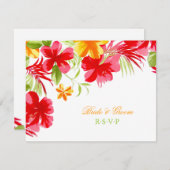 RSVP-Karte für tropische Hibiskus RSVP Karte (Vorne/Hinten)