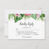 RSVP-Karte für tropische Hochzeiten mit Wasserfarb RSVP Karte (Vorderseite)