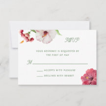 RSVP-Karte für tropische Hochzeiten