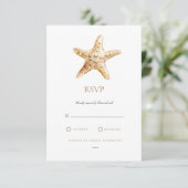 RSVP-Karte für tropische Muschel am Strand RSVP Karte (Stehend Vorderseite)