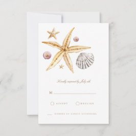 RSVP-Karte für tropische Muschel am Strand RSVP Karte