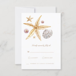 RSVP-Karte für tropische Muschel am Strand RSVP Karte
