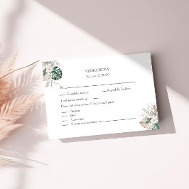 RSVP-Karte für tropische Orchideen und Monstera Dankeskarte