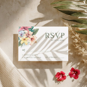 RSVP-Karte für tropischen Hibiskus Hochzeit in Url RSVP Karte