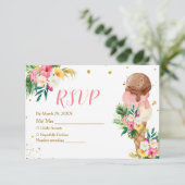 RSVP-Karte für tropisches Blumeneis-Brautparty Dankeskarte (Stehend Vorderseite)