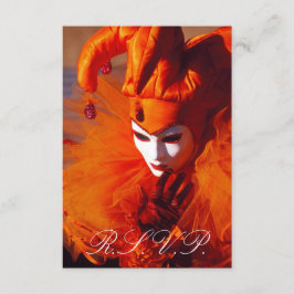 RSVP-Karte für venezianische Maske RSVP Karte