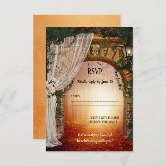 RSVP-Karte für verzauberte Garden- oder Waldhochze Einladung (Vorne/Hinten)