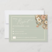 RSVP-Karte für verzierte Blumenhochzeit RSVP Karte (Vorderseite)