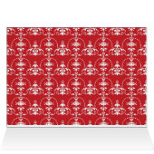 RSVP-Karte für Viktorianische Hochzeiten, rot und (Innenansicht Horizontal (Oben))