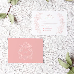 RSVP-Karte für viktorianische Rosa Hochzeit RSVP Karte