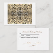 RSVP-Karte für Vintage beige Rose Mitteilungskarte (Vorne/Hinten)