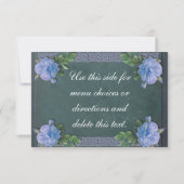 RSVP-Karte für Vintage blaue Rose RSVP Karte (Rückseite)