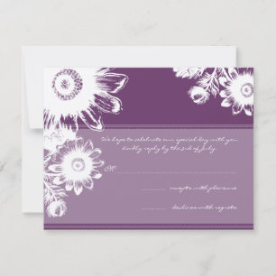 RSVP-Karte für Vintage Blume Einladung