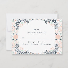 RSVP-Karte für Vintage Blumenhochzeit mittags RSVP Karte