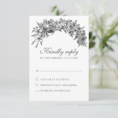 RSVP-Karte für Vintage Blumenhochzeit RSVP Karte (Stehend Vorderseite)