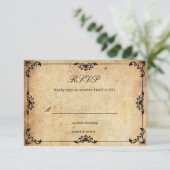 RSVP-Karte für Vintage Blumenhochzeit RSVP Karte (Stehend Vorderseite)