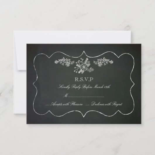 RSVP-Karte für Vintage Chalkboard-Hochzeiten RSVP Karte (Vorderseite)