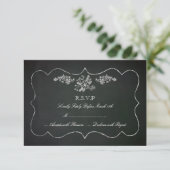 RSVP-Karte für Vintage Chalkboard-Hochzeiten RSVP Karte (Stehend Vorderseite)