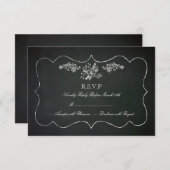 RSVP-Karte für Vintage Chalkboard-Hochzeiten RSVP Karte (Vorne/Hinten)