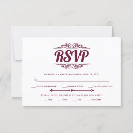 RSVP-Karte für Vintage Elemente burgundy RSVP Karte