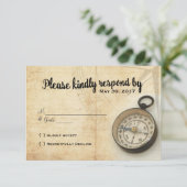 RSVP-Karte für Vintage Erlebnisreisen RSVP Karte (Stehend Vorderseite)