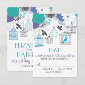 RSVP-Karte für Vintage Geburtskästen Frühlingsblüt RSVP Karte (Vorne/Hinten)