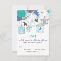 RSVP-Karte für Vintage Geburtskästen Frühlingsblüt