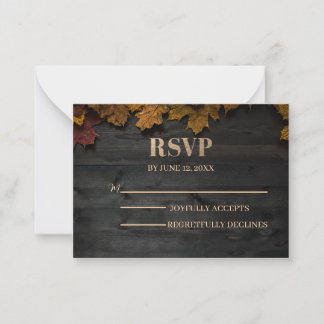 RSVP-Karte für Vintage Holztextur Mitteilungskarte