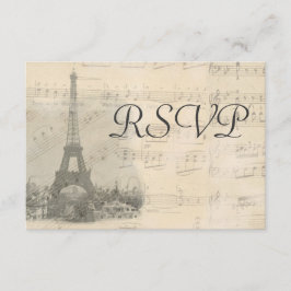 RSVP-Karte für Vintage Musikhochzeiten in Paris RSVP Karte