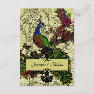 RSVP-Karte für Vintage Pfauenhaltung RSVP Karte