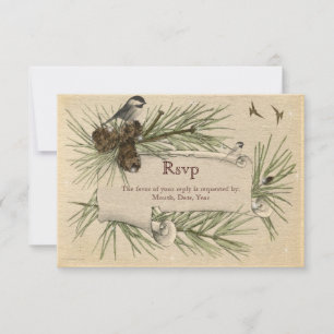 RSVP-Karte für Vintage Winterlandhochzeiten RSVP Karte