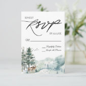 RSVP-Karte für Wälder in Aquarellwäldern RSVP Karte (Stehend Vorderseite)