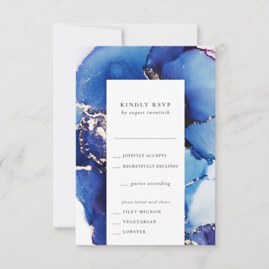 RSVP-Karte für Wasserfarben mit Wahlmöglichkeiten RSVP Karte (Vorderseite)