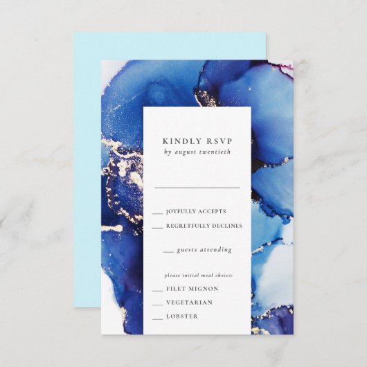 RSVP-Karte für Wasserfarben mit Wahlmöglichkeiten RSVP Karte (Vorne/Hinten)