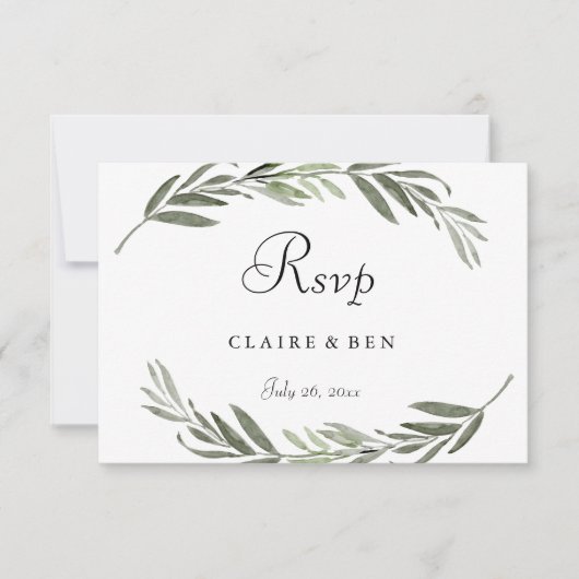 RSVP-Karte für Watercolor-Blatt RSVP Karte (Vorderseite)