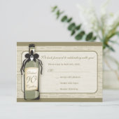 RSVP-Karte für Weinsorten und Whimsikflaschen RSVP Karte (Stehend Vorderseite)