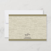 RSVP-Karte für Weinsorten und Whimsikflaschen RSVP Karte (Rückseite)